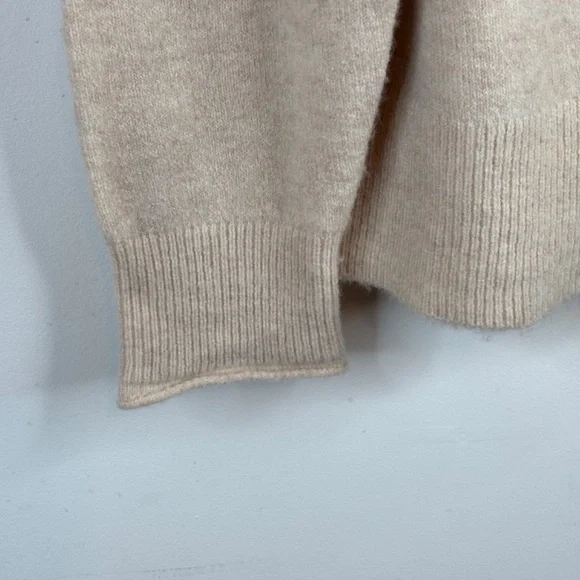 J Crew Rollneck Sweater L Supersoft Yarn Beige Wool Alpaca Classic Minimalist - Picture 4 of 10